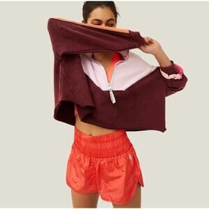 Free People The Way Home Running Shorts Active Sporty Gym Coral Red Size M NWOT